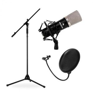 Auna Mikrofon szettCM003 kondenzátor mikrofon, mikrofonállvány éspop filter kép
