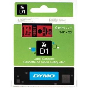 Dymo D1 40917, S0720720, 9mm x 7m, fekete nyomtatás / piros alapon, eredeti szalag kép
