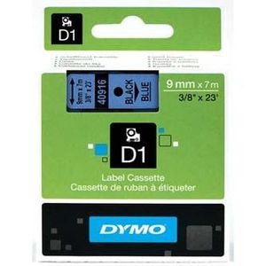 Dymo D1 40916, S0720710, 9mm x 7m fekete nyomtatás / kék alapon, eredeti szalag kép