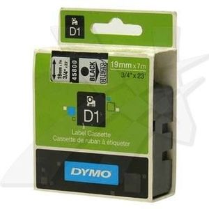Dymo D1 45800, S0720820, 19mm x 7m, fekete nyomtatás / átlátszó alapon, eredeti szalag kép