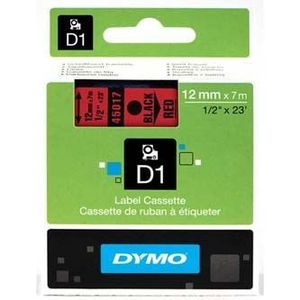 Dymo D1 45017, S0720570, 12mm x 7m, fekete nyomtatás / piros alapon, eredeti szalag kép