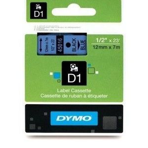 Dymo D1 45016, S0720560, 12mm x 7m fekete nyomtatás / kék alapon, eredeti szalag kép