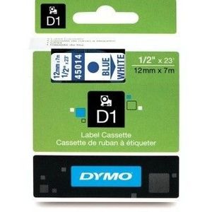 Dymo D1 45014, S0720540, 12mm x 7m kék nyomtatás / fehér alapon, eredeti szalag kép