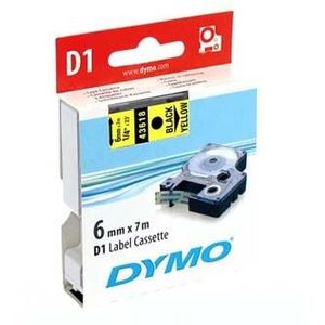 Dymo D1 43618, S0720790, 6 mm x 7m, fekete nyomtatás / sárga alapon, eredeti szalag kép
