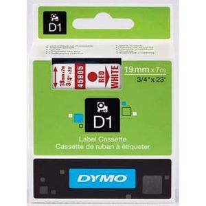 Dymo D1 45805, S0720850, 19mm x 7m, piros nyomtatás / fehér alapon, eredeti szalag kép