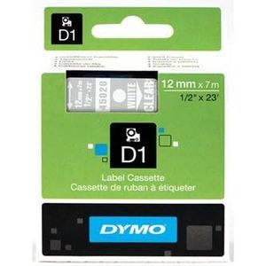 Dymo D1 45020, S0720600, 12mm x 7m, fehér nyomtatás / átlátszó alapon, eredeti szalag kép