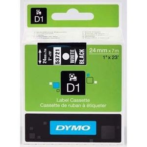 Dymo D1 53721, S0721010 , 24mm x 7m fehér nyomtatás / fekete alapon, eredeti szalag kép
