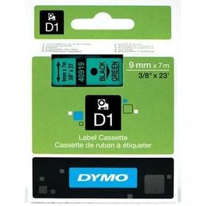 Dymo D1 40919, S0720740, 9mm x 7m fekete nyomtatás / zöld alapon, eredeti szalag kép