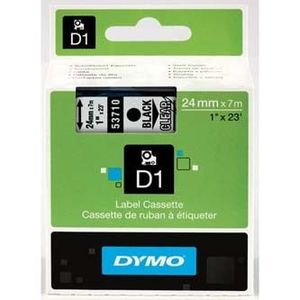 Dymo D1 53710, S0720920, 24mm x 7m fekete nyomtatás / átlátszó alapon, eredeti szalag kép