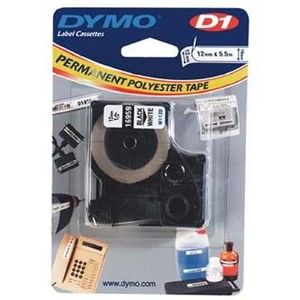 Dymo D1 16959, S0718060, 12mm x 5.5m, fekete nyomtatás / fehér alapon, eredeti szalag kép