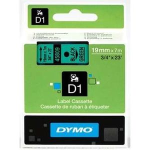 Dymo D1 45809, S0720890, 19mm x 7m, fekete nyomtatás / zöld alapon, eredeti szalag kép