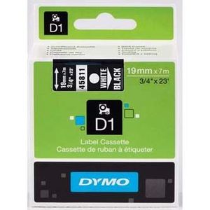 Dymo D1 45811, S0720910, 19mm x 7m, fehér nyomtatás / fekete alapon, eredeti szalag kép
