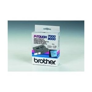 Brother TX-551, 24mm x 15m, fekete nyomtatás / kék alapon, eredeti szalag kép