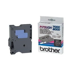 Brother TX-335, 12mm x 15m, fehér nyomtatás / fekete alapon, eredeti szalag kép