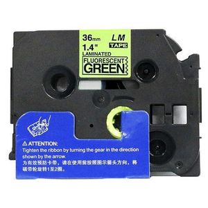 Utángyártott szalag Brother TZ-D61/TZe-D61, rikítós 36mm x 8m, fekete nyomtatás/zöld alapon kép