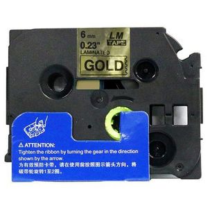 Utángyártott szalag Brother TZ-811 / TZe-811, 6mm x 8m, fekete nyomtatás / arany alapon kép