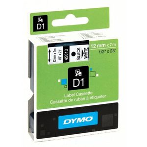 Dymo D1 45013, S0720530, 12mm x 7m fekete nyomtatás / fehér alapon, eredeti szalag kép