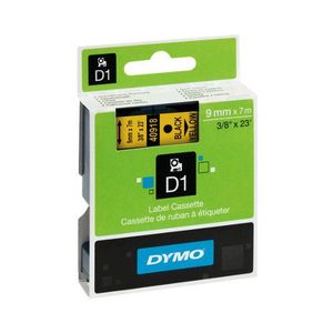 Dymo D1 40918, S0720730, 9 mm x 7 m, fekete nyomtatás / sárga alapon, eredeti szalag kép