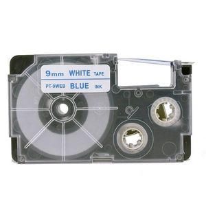 Utángyártott szalag Casio XR-9WEB 9mm x 8m kék nyomtatás / fehér alapon kép