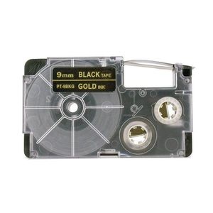 Utángyártott szalag Casio XR-9BKG 9mm x 8m arany nyomtatás / fekete alapon kép