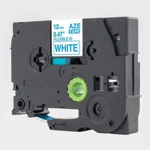 Utángyártott szalag Brother TZ-FX233 / TZe-FX233, 12mm x 8m, flexi, kék nyomtatás / fehér alapon kép