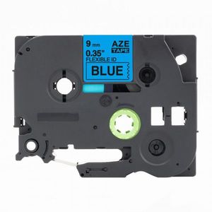 Utángyártott szalag Brother TZ-FX521 / TZe-FX521, 9mm x 8m, flexi, fekete nyomtatás / kék alapon kép