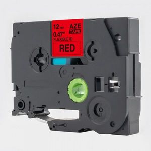 Utángyártott szalag Brother TZ-FX431 / TZe-FX431, 12mm x 8m, flexi, fekete nyomtatás / piros alapon kép