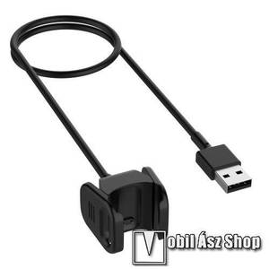 Okosóra USB töltő - FEKETE - 55cm - Fitbit Charge 3 / Fitbit Charge 3 SE / Fitbit Charge 4 kép