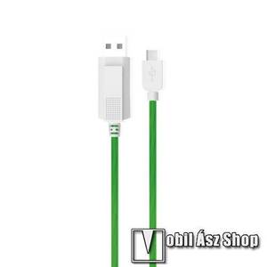 KUCIPA Luminous 2A adatátvitel adatkábel / USB töltő - USB / Type-C, 1m - sötétben világít - ZÖLD kép