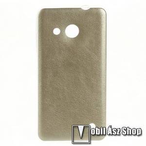 Szilikon védő tok / hátlap - ULTRAVÉKONY!, 0, 6mm, bőrhatású! - ARANY - MICROSOFT Lumia 550 kép