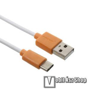 PINZUN 2A adatatátviteli kábel / USB töltő - USB / USB Type-C, 1m - NARANCS kép