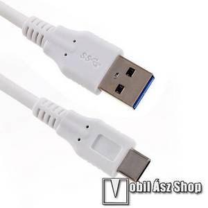 Adatátviteli kábel / USB töltő - USB 3.1 Type C, 1m - FEHÉR kép