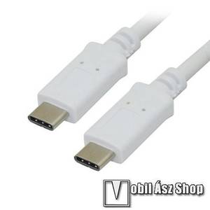 2A adatátviteli kábel / USB töltő - USB Type-C / USB Type-C - 1m - FEHÉR kép