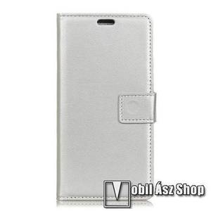 Wallet notesz / flip tok - EZÜST - oldalra nyíló, rejtett mágneses, álló, asztali tartó funkció, bankkártya tartó, szilikon belső - SAMSUNG SM-G965 Galaxy S9+ kép