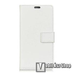 Wallet notesz / flip tok - FEHÉR - oldalra nyíló, rejtett mágneses, álló, asztali tartó funkció, bankkártya tartó, szilikon belső - SAMSUNG SM-G965 Galaxy S9+ kép