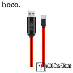 HOCO U29 adatátviteli kábel / USB töltő - USB 3.1 Type C, 1m, 2A, törésgátló kialakítás, állítható időzítő, LED kijelző, adatátviteli funkció is! - PIROS kép