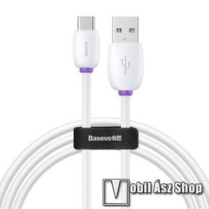 BASEUS Purple Ring 4A adatátviteli kábel, USB töltő - Type-C / USB, 1m, törésgátló, 10V/4A, 40W(max!), gyorstöltés támogatás - FEHÉR - GYÁRI kép
