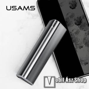 USAMS képernyő tisztító szett - 22ml folyadék, mosható törlőkendő - FEKETE - GYÁRI kép