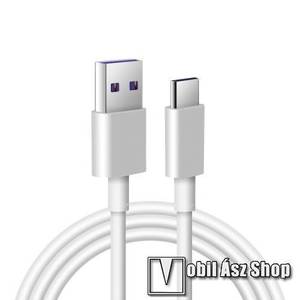 Adatatátviteli kábel / USB töltő - USB / USB Type-C, 1m hosszú, 5A (csak a gyári töltővel!) - FEHÉR kép