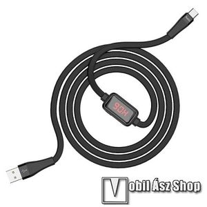 HOCO S4 adatátvitel kábel és töltő - USB 3.1 Type C, 1, 2m, időzítő, LED kijelző - FEKETE - GYÁRI kép