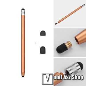 Érintőképernyő ceruza - kapacitív kijelzőhöz, 14, 2cm hosszú, cserélhető tartalék érintőpárnákkal 1db 5mm-es és 1db 7mm-es - ARANY kép