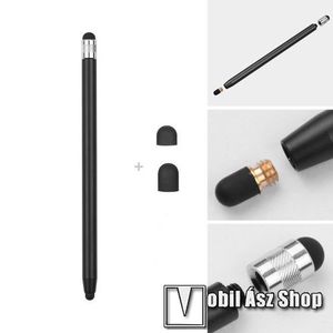 Érintőképernyő ceruza - kapacitív kijelzőhöz, 14, 2cm hosszú, cserélhető tartalék érintőpárnákkal 1db 5mm-es és 1db 7mm-es - FEKETE kép