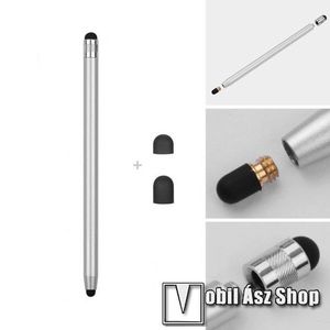Érintőképernyő ceruza - kapacitív kijelzőhöz, 14, 2cm hosszú, cserélhető tartalék érintőpárnákkal 1db 5mm-es és 1db 7mm-es - EZÜST kép