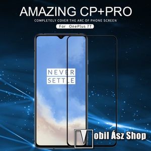 NILLKIN AMAZING CP+PRO előlap védő karcálló edzett üveg - FEKETE - 9H, 0, 3mm - A TELJES KIJELZŐT VÉDI! - OnePlus 7T - GYÁRI kép