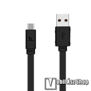 HOCO X5 2.4A adatátvitel adatkábel / USB töltő - USB / microUSB, 1m - lapos kábel kivitelű - FEKETE kép