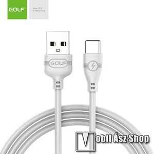 GOLF 2A adatátviteli kábel / USB töltő - USB 3.1 Type C / USB csatlakozás, 1m - FEHÉR - GC-63t - GYÁRI kép