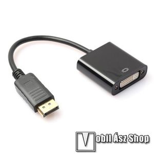 DisplayPort DP - DVI adapter - 20cm hosszú - FEKETE kép