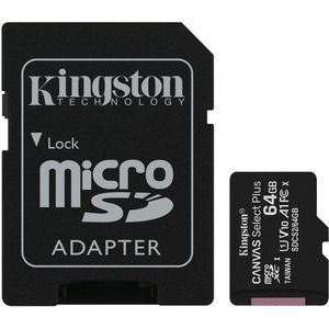 Kingston Canvas Select Plus micro SDXC 64GB Class 10 UHS-I + SD adapter kép