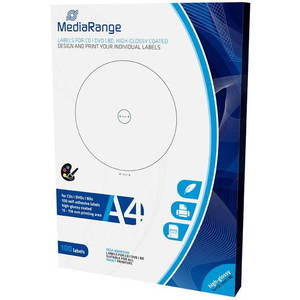 MediaRange CD / DVD / Blu-ray címkék 15 mm - 118 mm, fehér, fényes kép