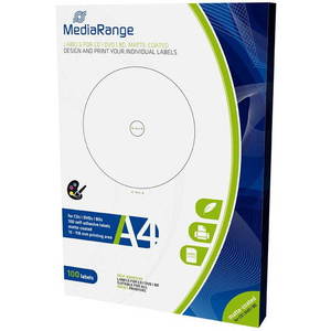 MediaRange CD / DVD / Blu-ray címkék 15 mm - 118 mm-es fehér kép